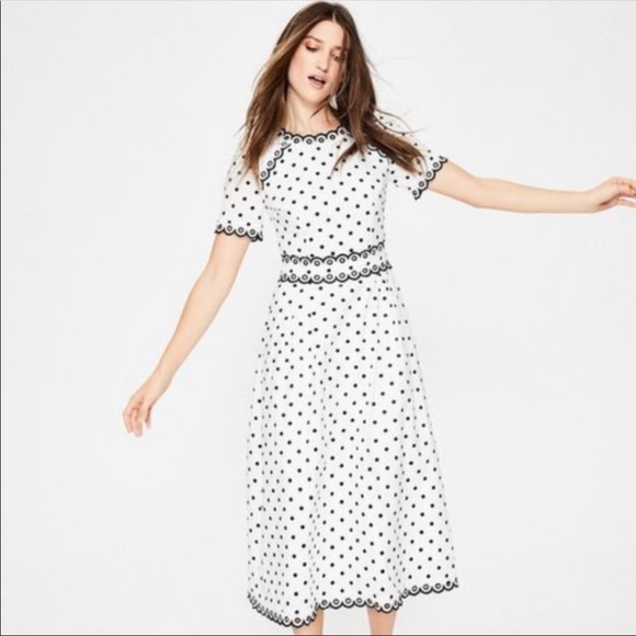 Boden Dresses & Skirts - Boden Kimberly Embroidered Dot Dress